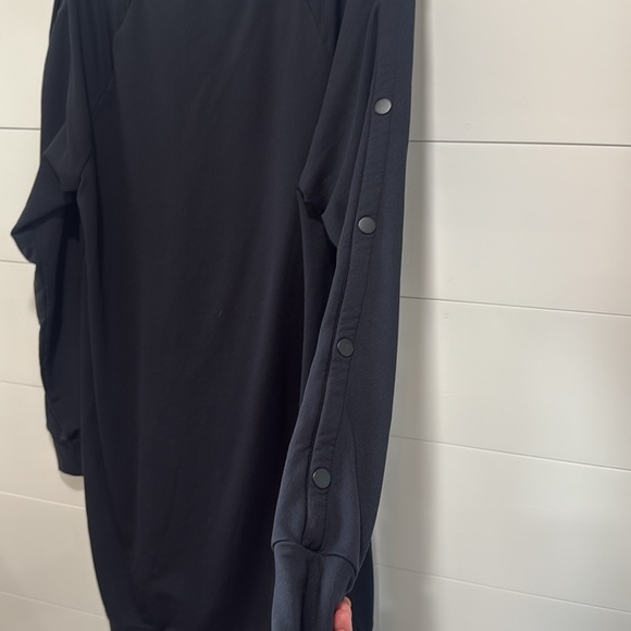 Athleta Black Snappy Sweatshirt Dress Style #352512 Casual Soft Athletic Medium - Picture 6 of 15